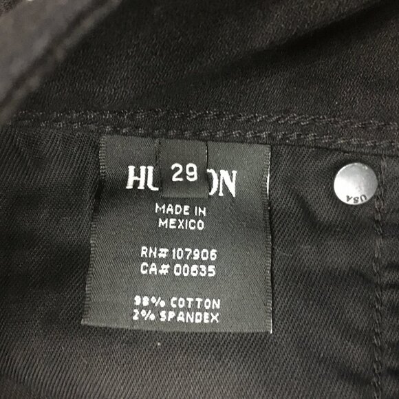 HUDSON Black COLLIN Flap 5 Pocket Logo Hardware Skinny Jeans - Picture 3 of 11